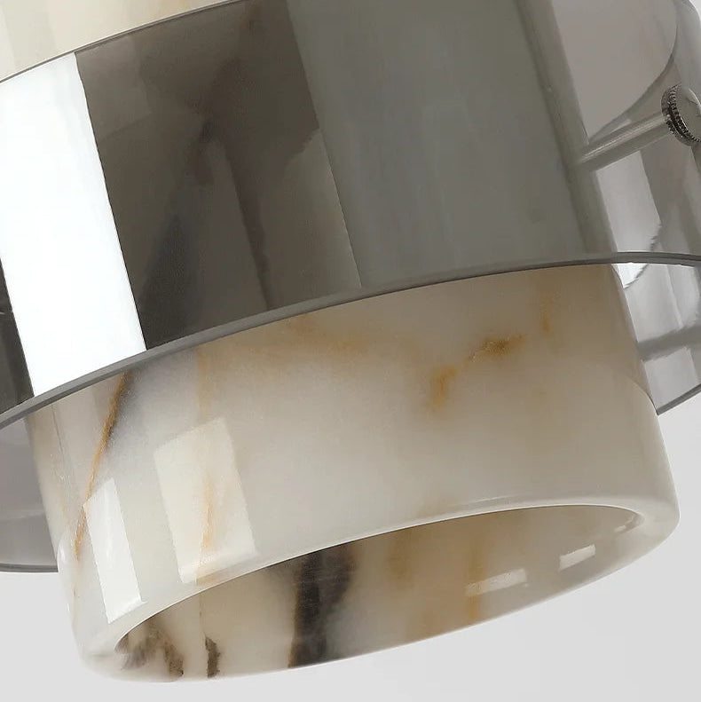 Qivo Cylindrical Marble Pendant Light | Celestre
