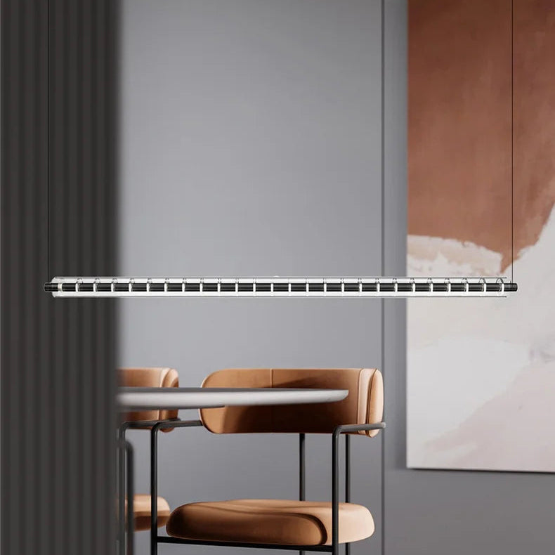 Zola Linear Rings Flute Pendant Light Black L 130 cm | Celestre