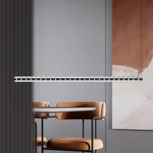 Zola Linear Rings Flute Pendant Light Black L 130 cm | Celestre