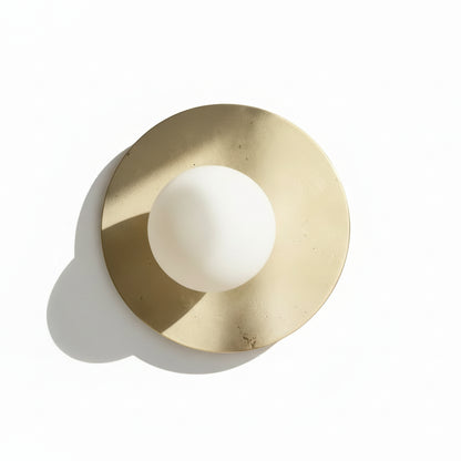 Zori Travertine Round Globe Wall Light | Celestre