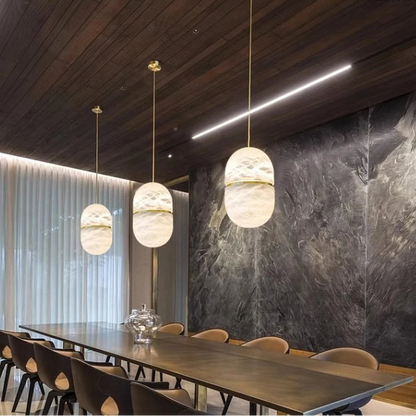 Enver Alabaster Capsule Pendant Light | Celestre