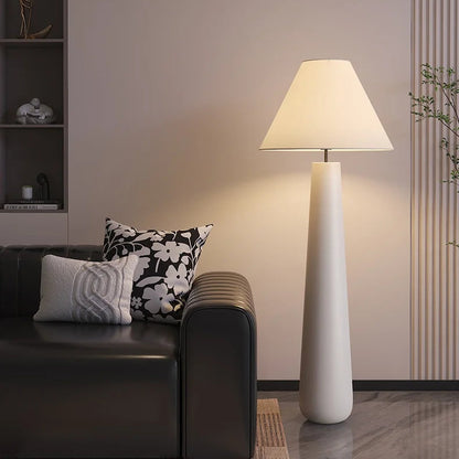 Hely Tapered Floor Lamp White Flax | Celestre