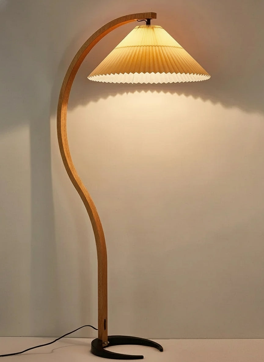 Kera Wooden Arc Floor Lamp | Celestre