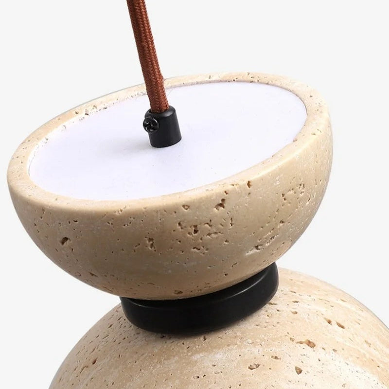 Luxa Travertine Hourglass Pendant Light | Celestre