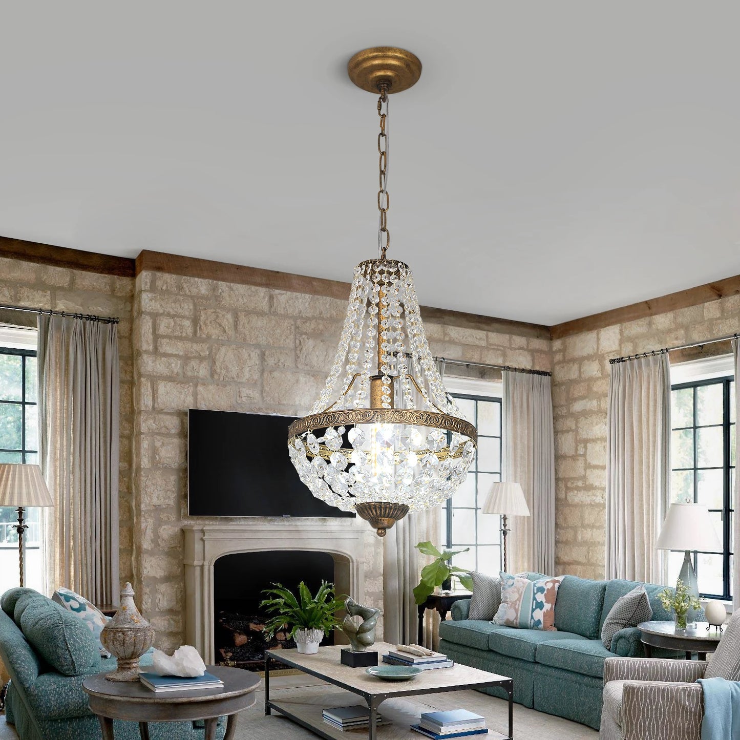 Duno Crystal Basket Chandelier | Celestre
