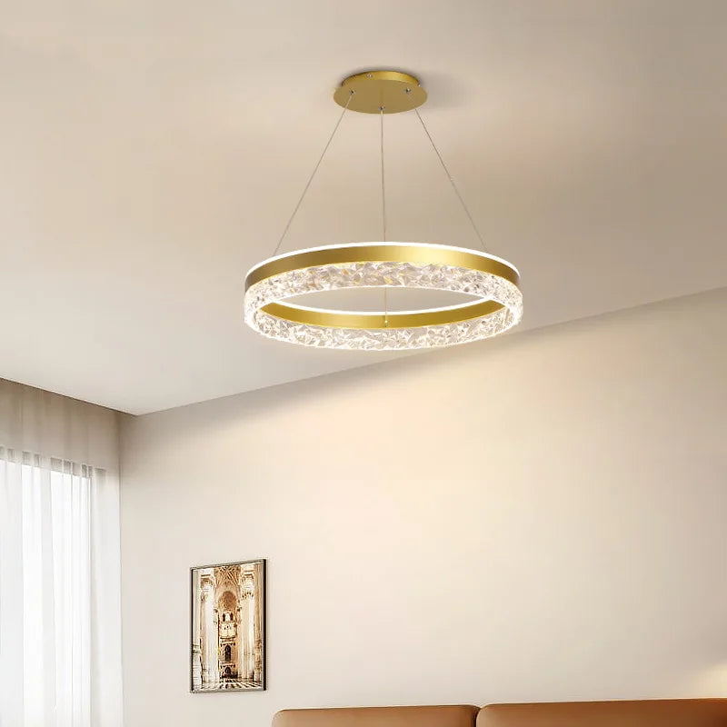 Xeno Ring Halo Led Chandelier Gold | Celestre