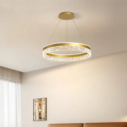Xeno Ring Halo Led Chandelier Gold | Celestre