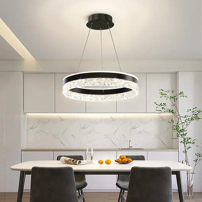 Xeno Ring Halo Led Chandelier Black | Celestre