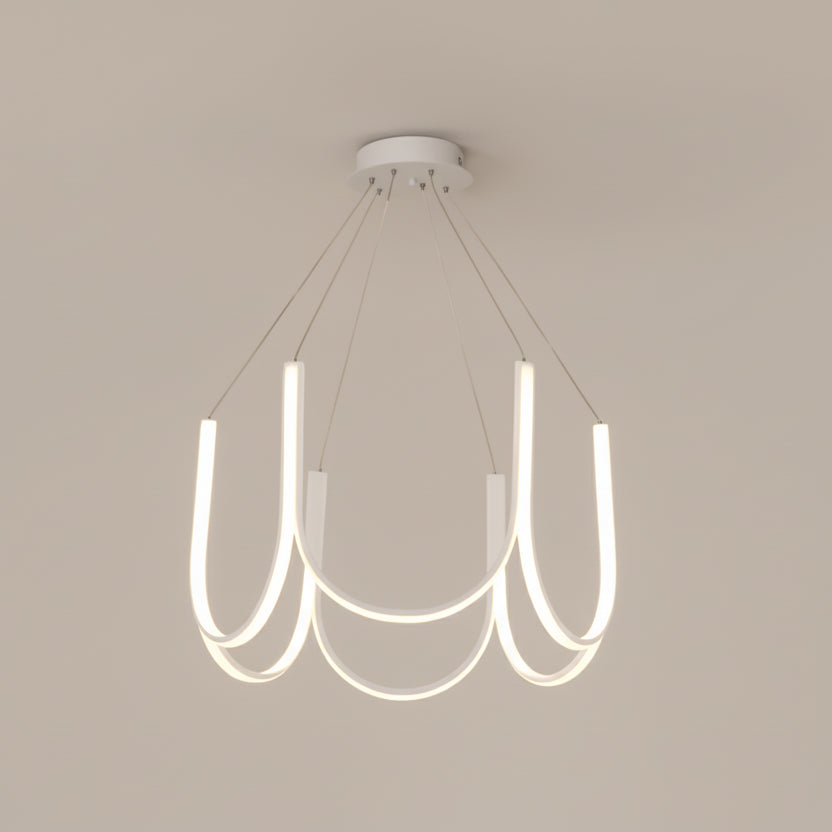 Jexo U Shaped Round Chandelier White 6 Heads | Celestre