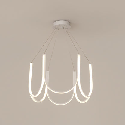 Jexo U Shaped Round Chandelier White 6 Heads | Celestre