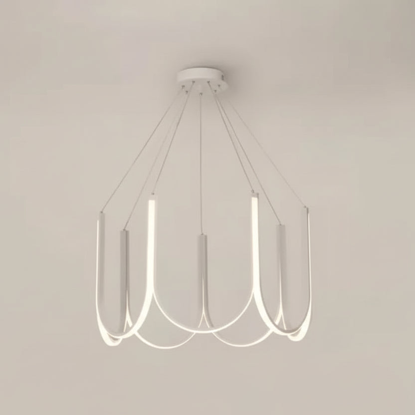 Jexo U Shaped Round Chandelier White 7 Heads | Celestre