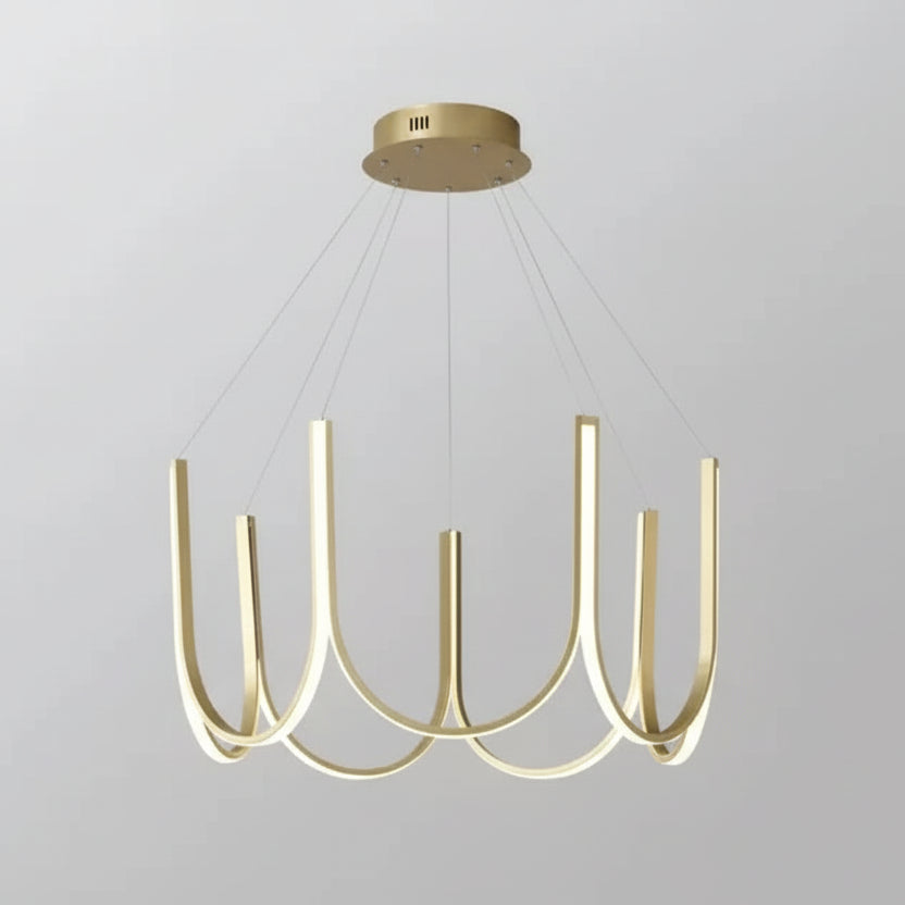 Jexo U Shaped Round Chandelier Gold 7 Heads | Celestre