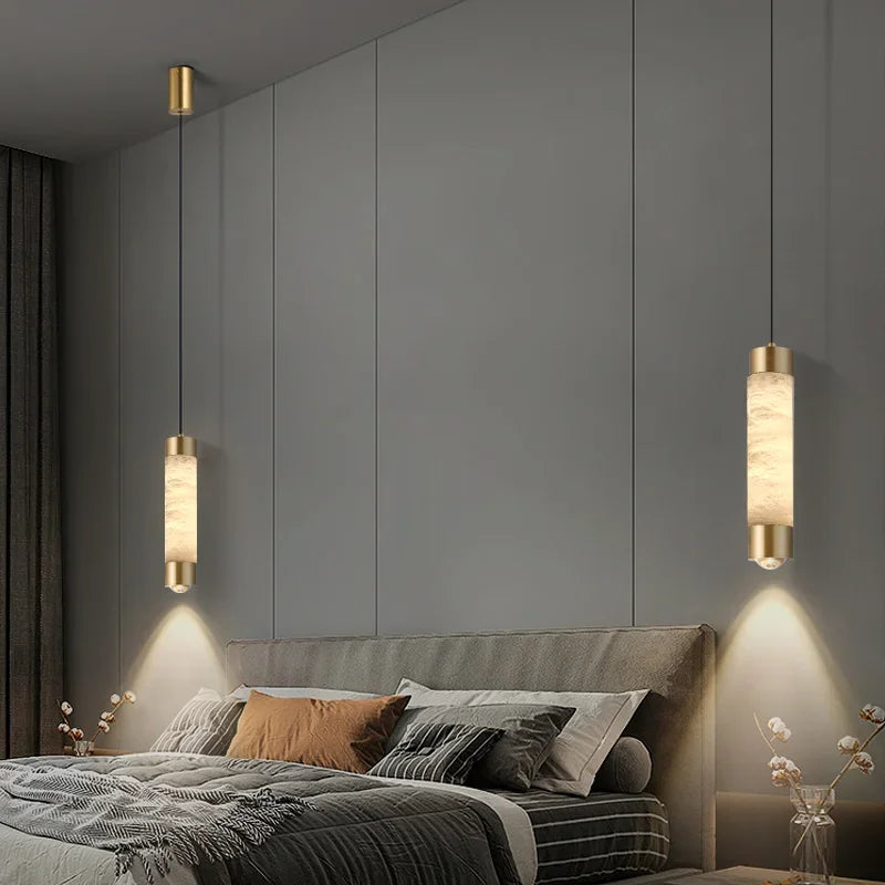 Anis Alabaster Tube Pendant Light | Celestre