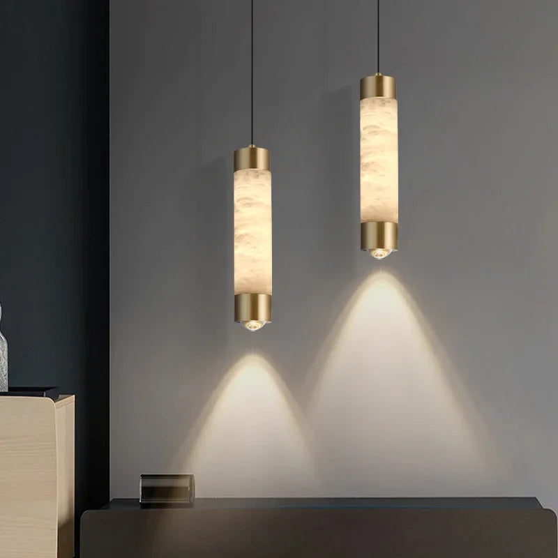 Anis Alabaster Tube Pendant Light | Celestre