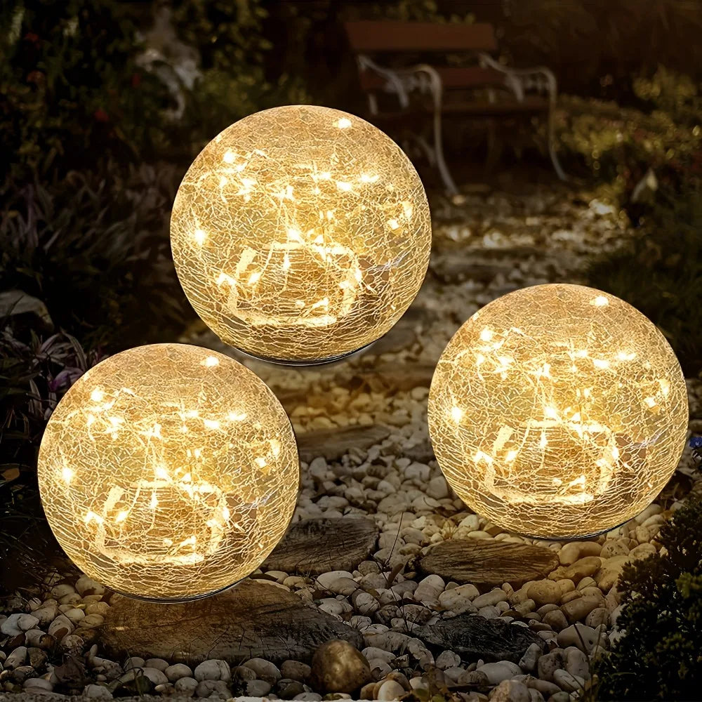 Cuve Crackle Globe Bollard Light | Celestre