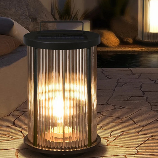 Dali Solar Fluted Outdoor Floor Lamp H 60 cm | Celestre