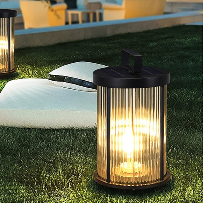 Dali Solar Fluted Outdoor Floor Lamp H 40 cm | Celestre