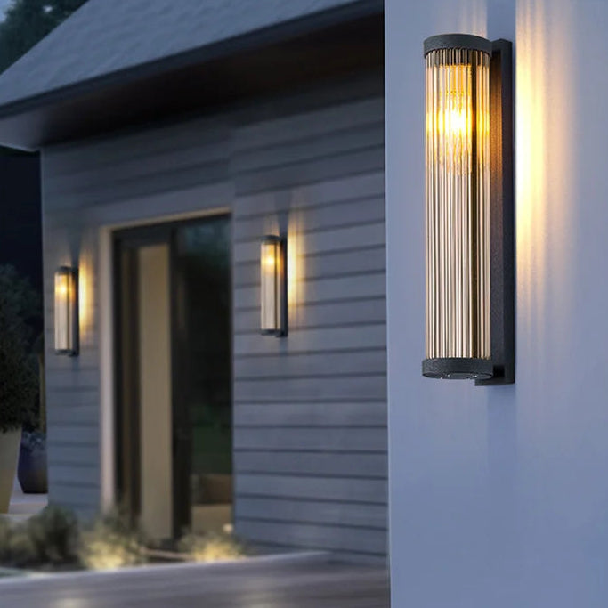 Etia Solar Ribbed Outdoor Wall Light | Celestre