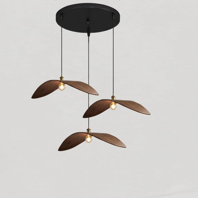Nila Wood Wing Pendant Light 3 Heads- L 39 cm | Celestre