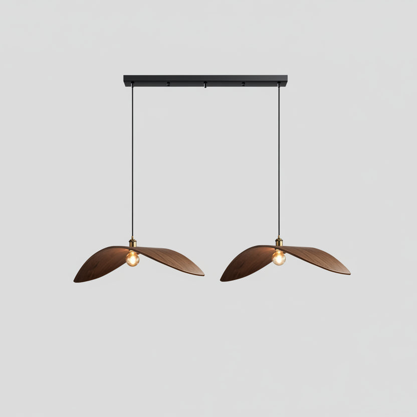 Nila Wood Wing Pendant Light 2 Heads- L 39 cm | Celestre
