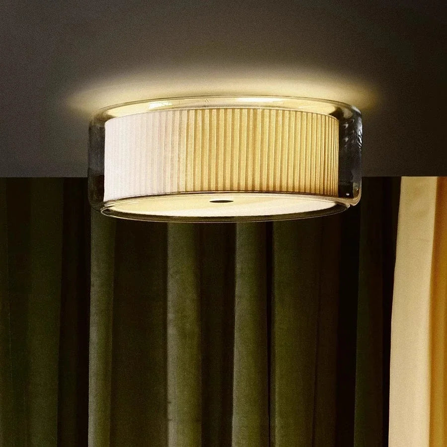 Miza Drum Layered Ceiling Light Ribbed | Celestre