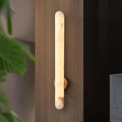 Zina Alabaster Long Cylindrical Wall Light | Celestre