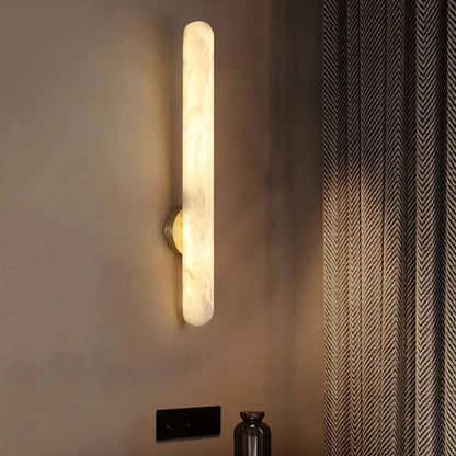 Zina Alabaster Long Cylindrical Wall Light H 60 cm | Celestre