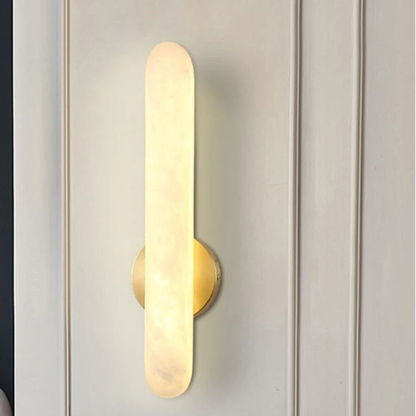 Zina Alabaster Long Cylindrical Wall Light | Celestre