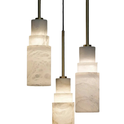 Klyra Stepped Alabaster Pendant Light | Celestre