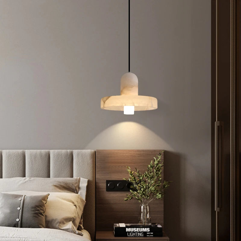 Vexa Cap Alabaster Pendant Light | Celestre