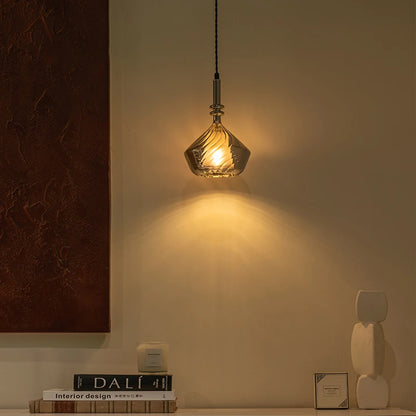 Bezi Diamond Spiral Ribbed Pendant Light | Celestre
