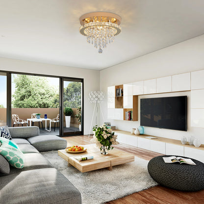 Tori Round Crystal Ceiling Light | Celestre