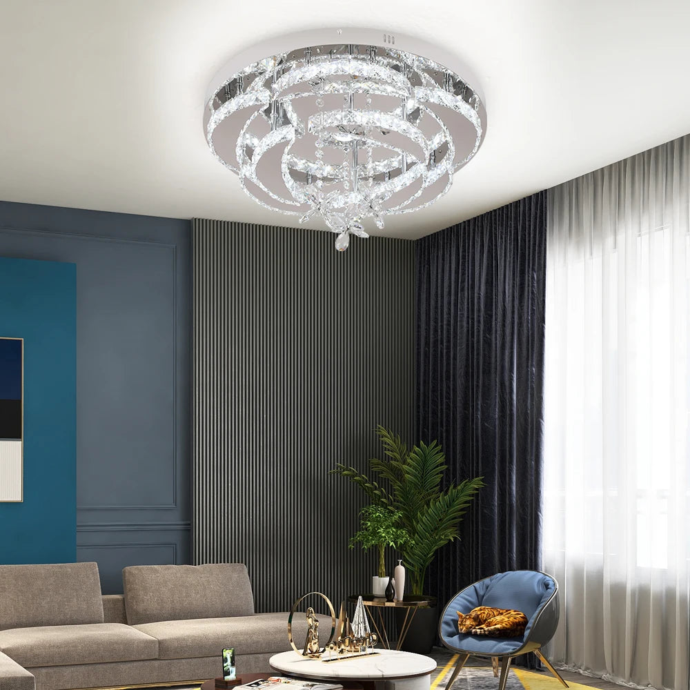 Enli Crystal Led Chandelier 3 Flower | Celestre