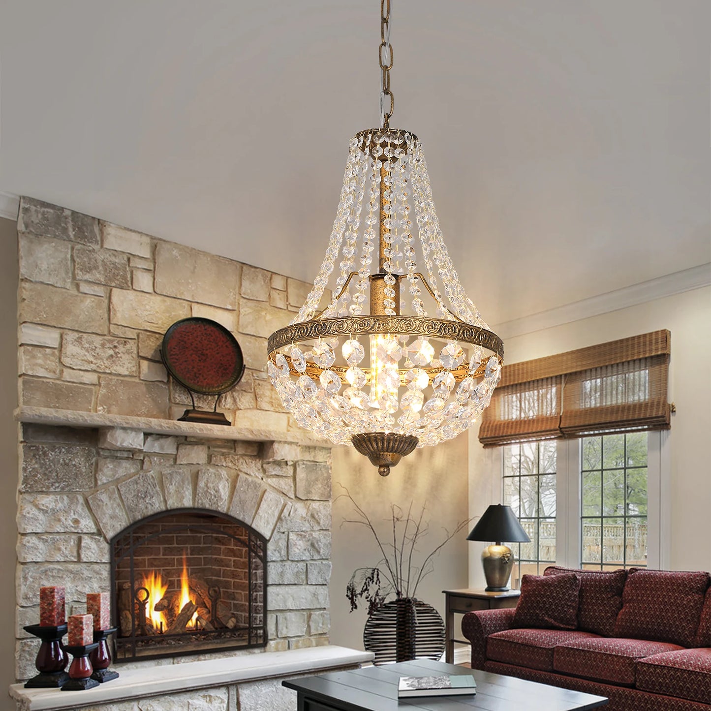 Duno Crystal Basket Chandelier | Celestre