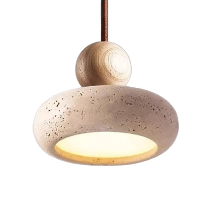 Laro Travertine Stacked Round Pendant Light | Celestre