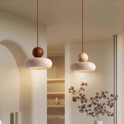 Laro Travertine Stacked Round Pendant Light | Celestre