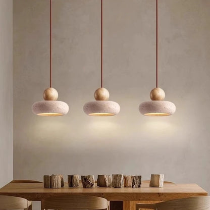 Laro Travertine Stacked Round Pendant Light | Celestre