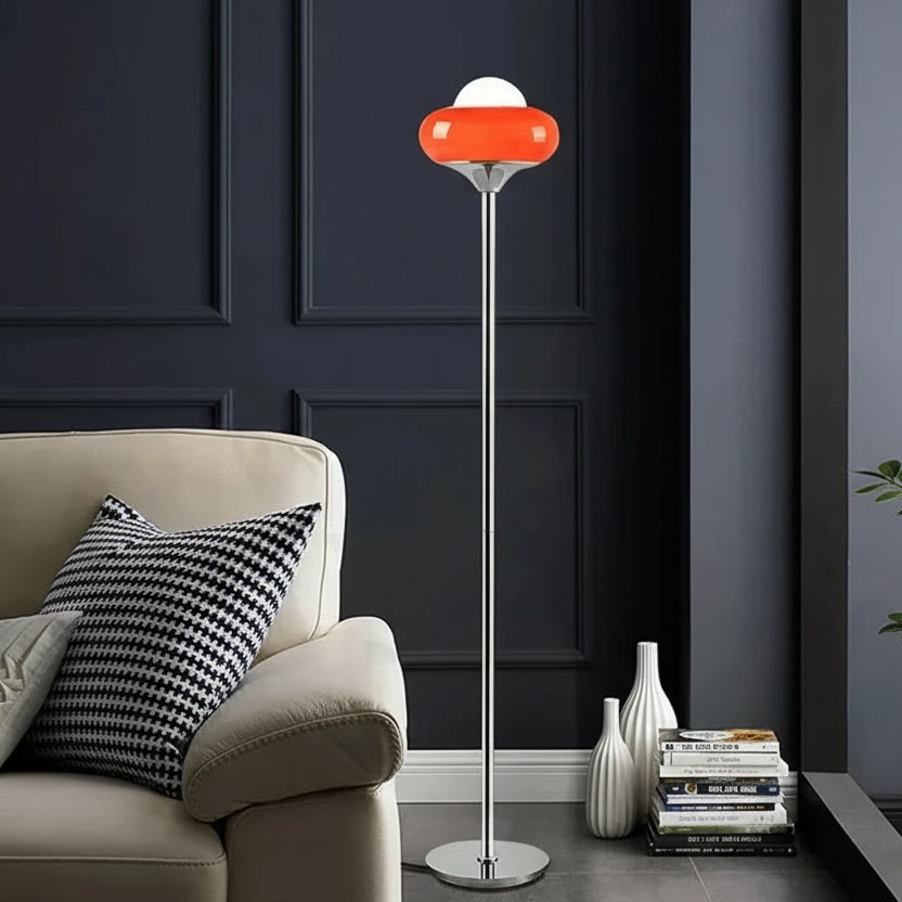 Airo Egg Tart Glass Floor Lamp Orange | Celestre