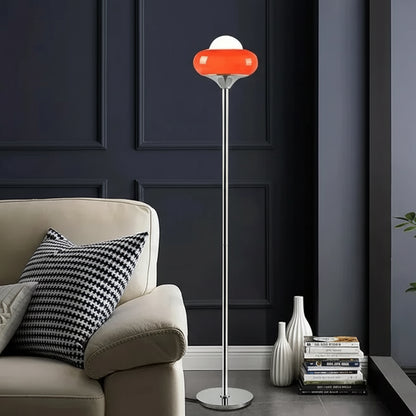 Airo Egg Tart Glass Floor Lamp Orange | Celestre