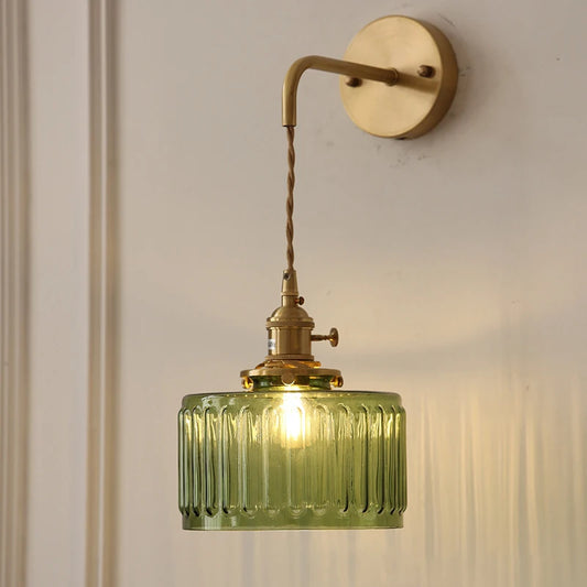 Briva Vintage Fluted Wall Light Green | Celestre