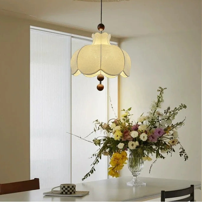 Viri Fabric Scalloped Pendant Light | Celestre