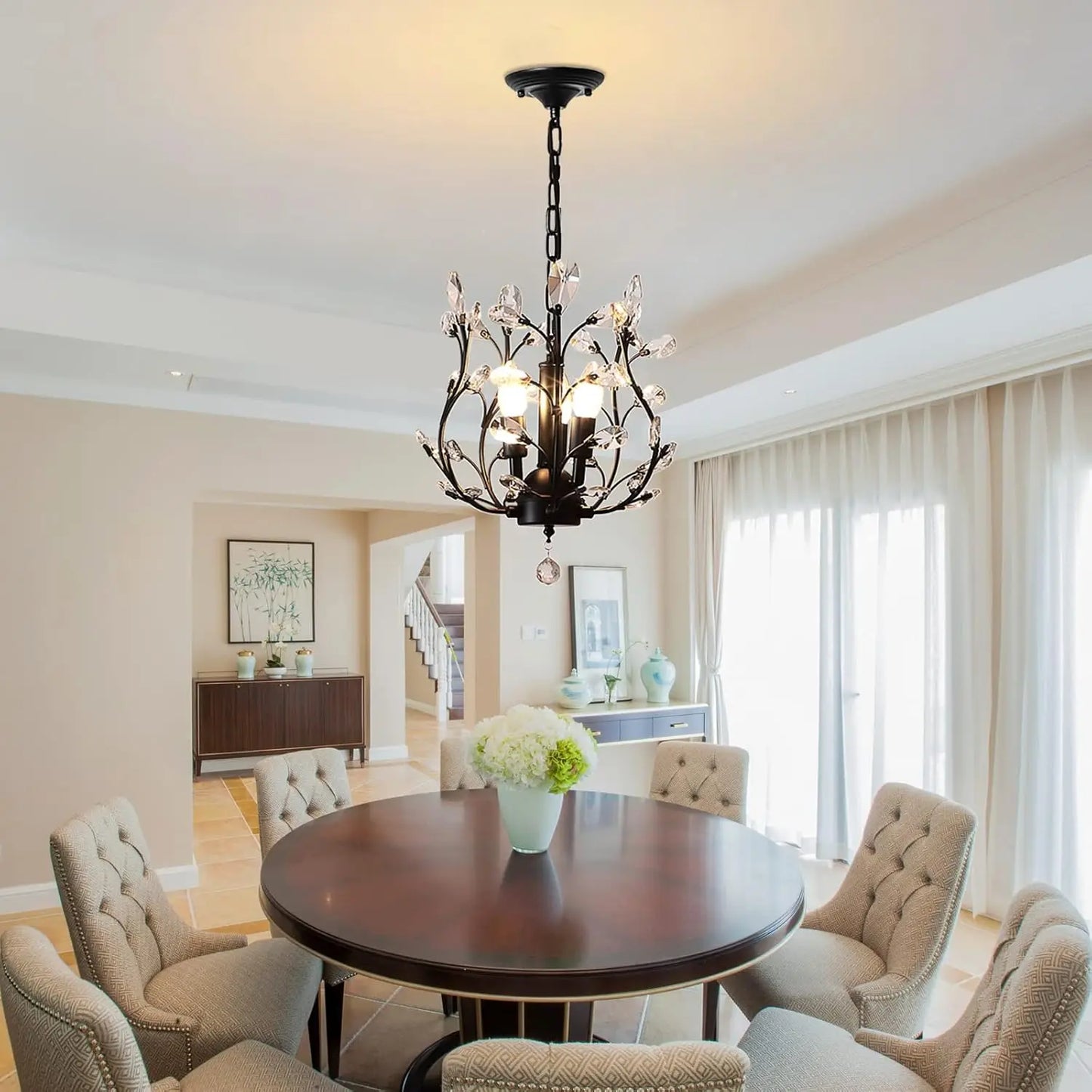 Nore Floral Crystal Branch Chandelier | Celestre