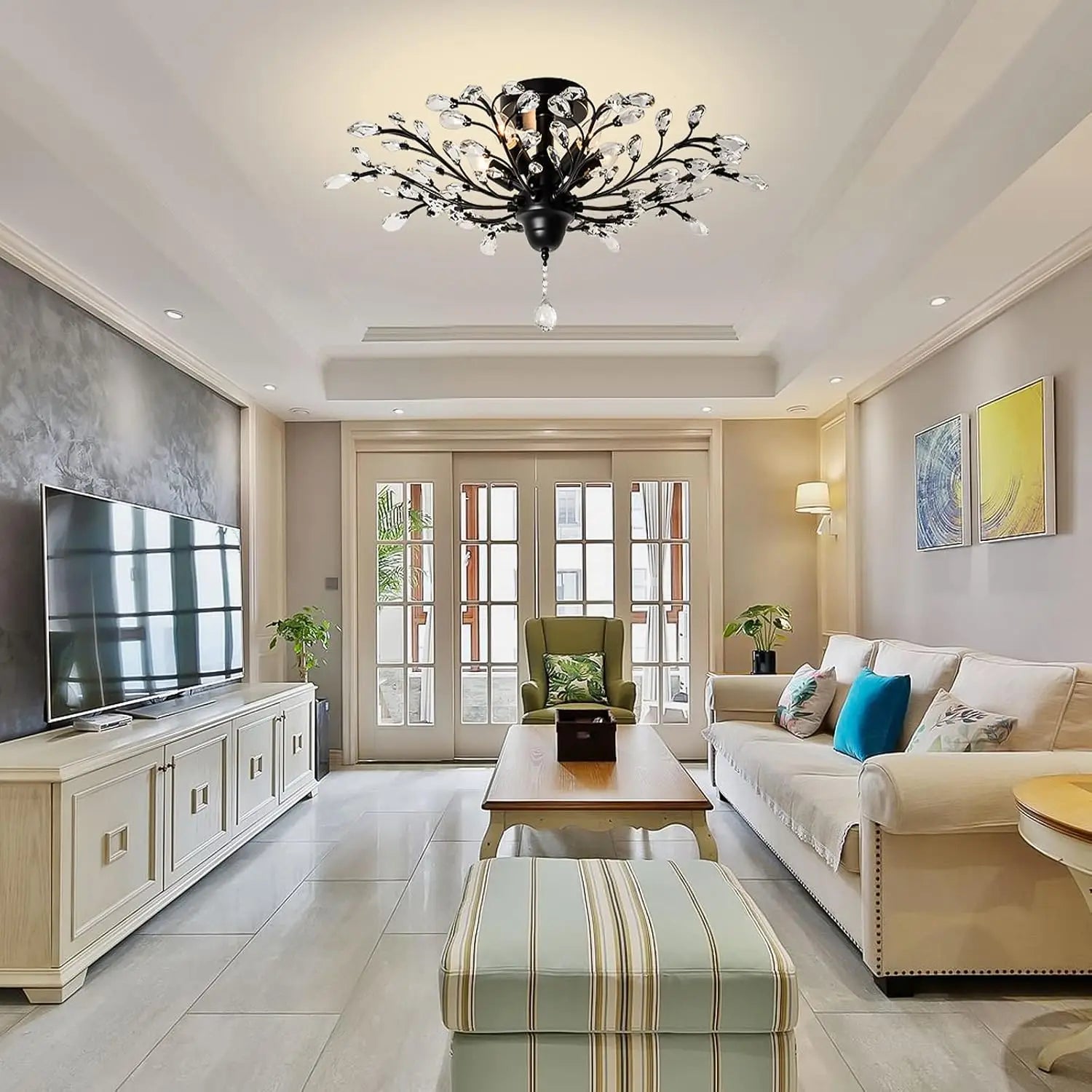 Rati Crystal Branch Ceiling Light | Celestre