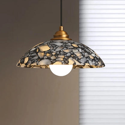 Fova Marble Spliced Bowl Pendant Light Blue Single Head | Celestre