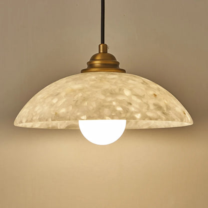 Fova Marble Spliced Bowl Pendant Light White Single Head | Celestre