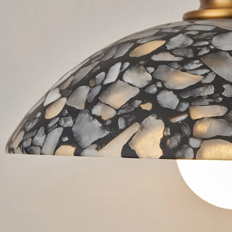 Fova Marble Spliced Bowl Pendant Light | Celestre
