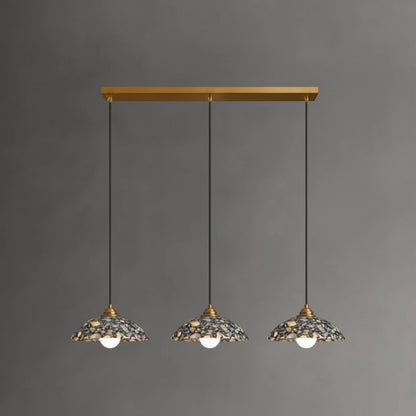 Fova Marble Spliced Bowl Pendant Light Blue 3 Heads | Celestre