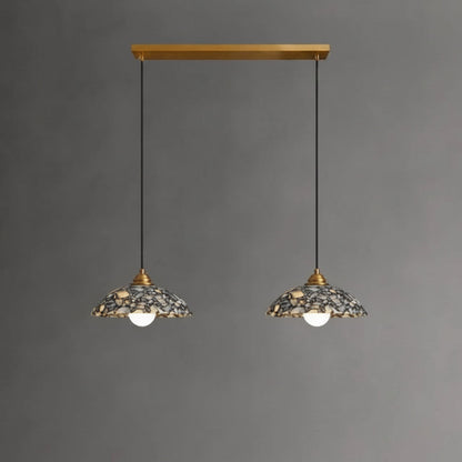 Fova Marble Spliced Bowl Pendant Light Blue Double Head | Celestre