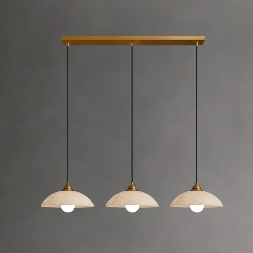 Fova Marble Spliced Bowl Pendant Light White 3 Heads | Celestre