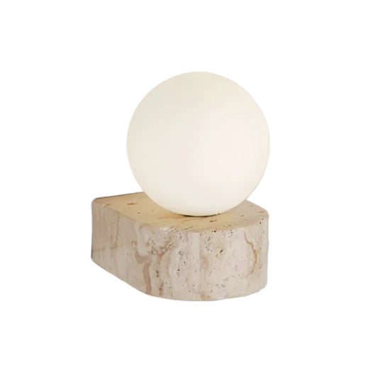 Bavi Travertine Block Globe Wall Light | Celestre